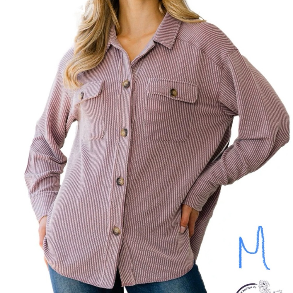 Women's Mauve Button-Up Top